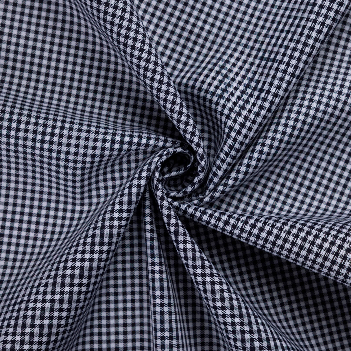 Oxford 100% coton - Vichy noir (2mm)