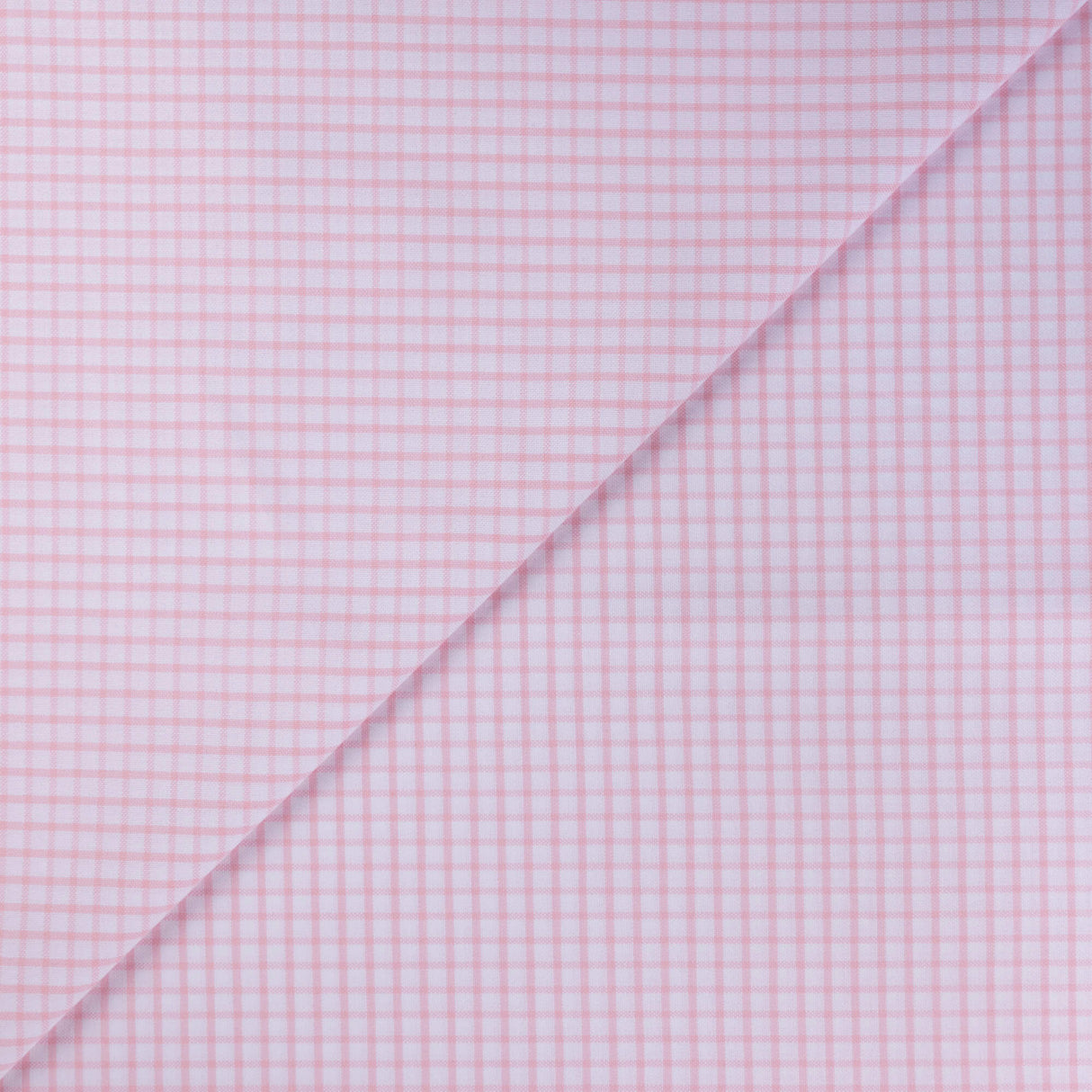 Oxford 100% coton - Carreaux rose fond blanc