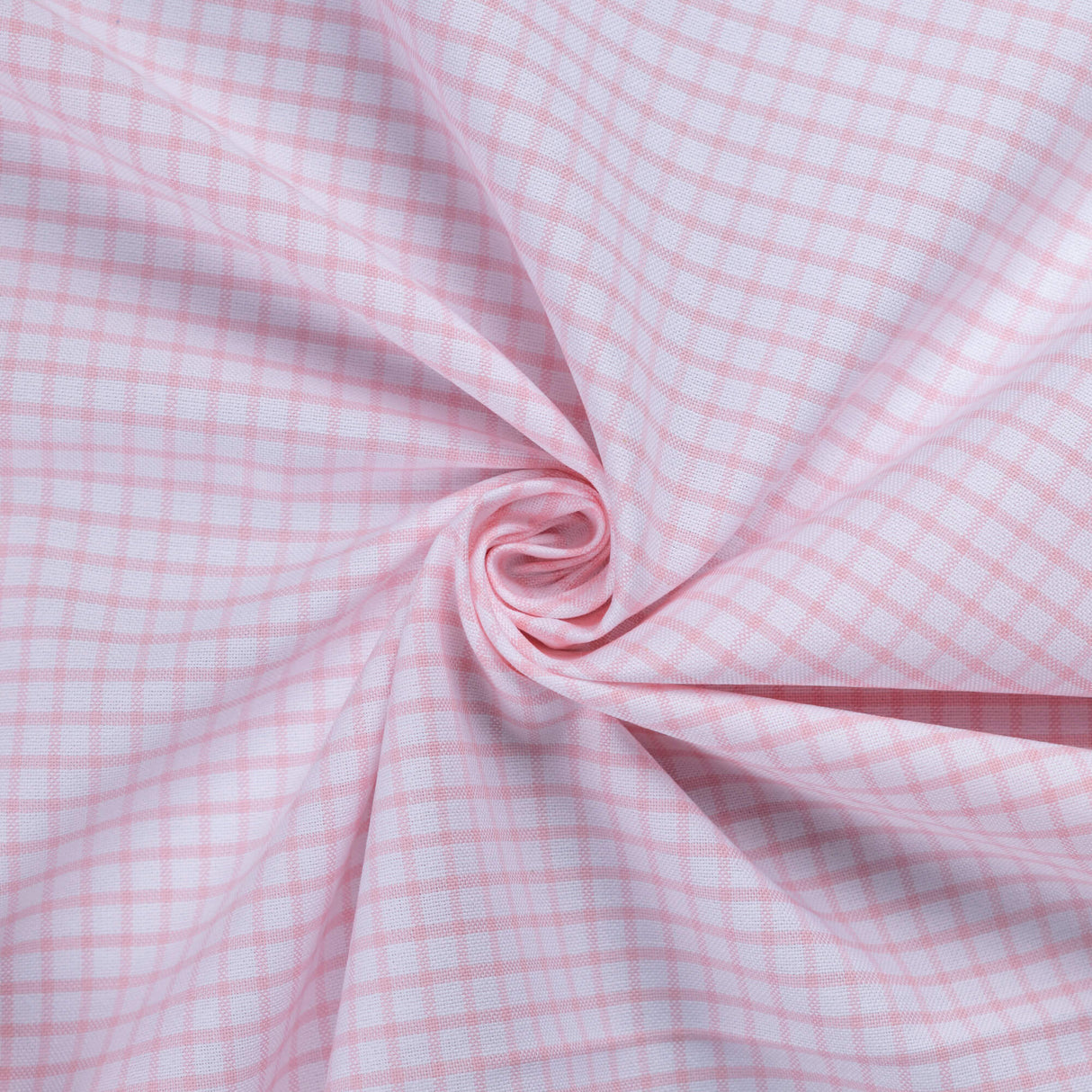 Oxford 100% coton - Carreaux rose fond blanc