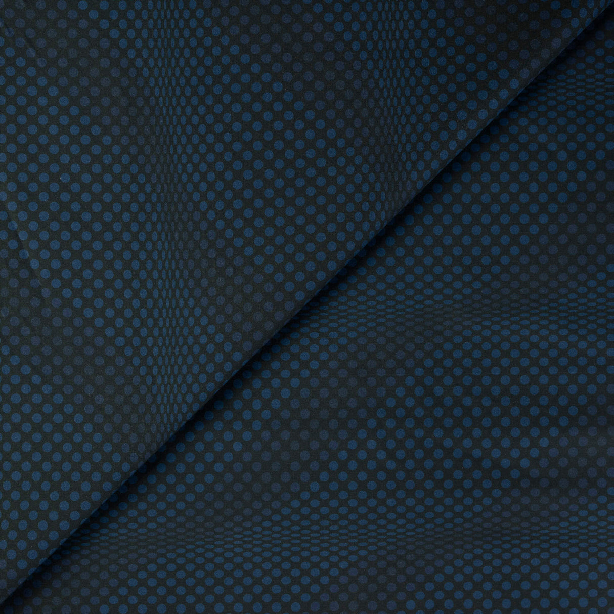 Popeline 100% coton – Pois bleu fond vert