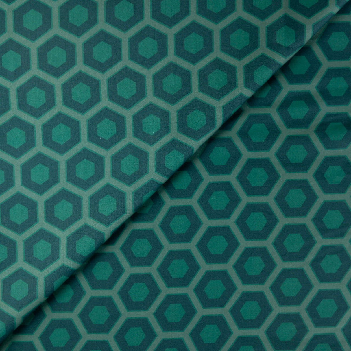 Étoffe 100% viscose – Hexagone vert