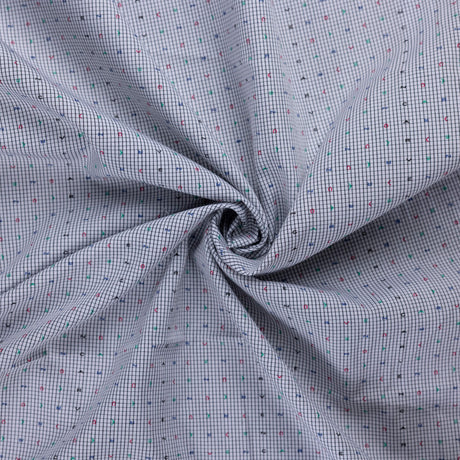 Popeline 100% coton – Carreaux noir & lettres multicolores