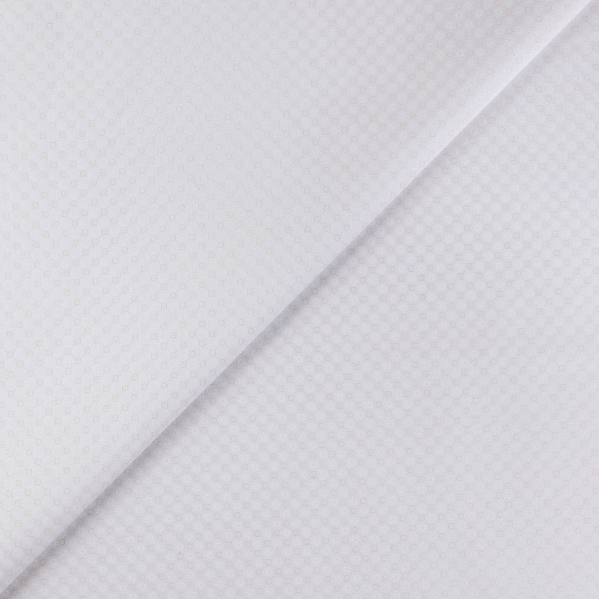 Batiste 100% coton - Cercle beige fleur blanche fond écru