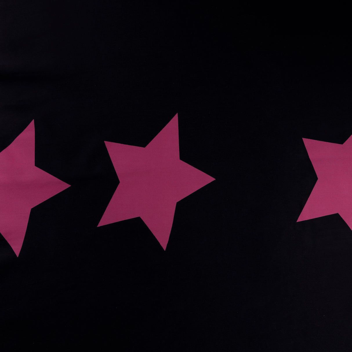 Satin 100% viscose – Étoiles roses fond noir