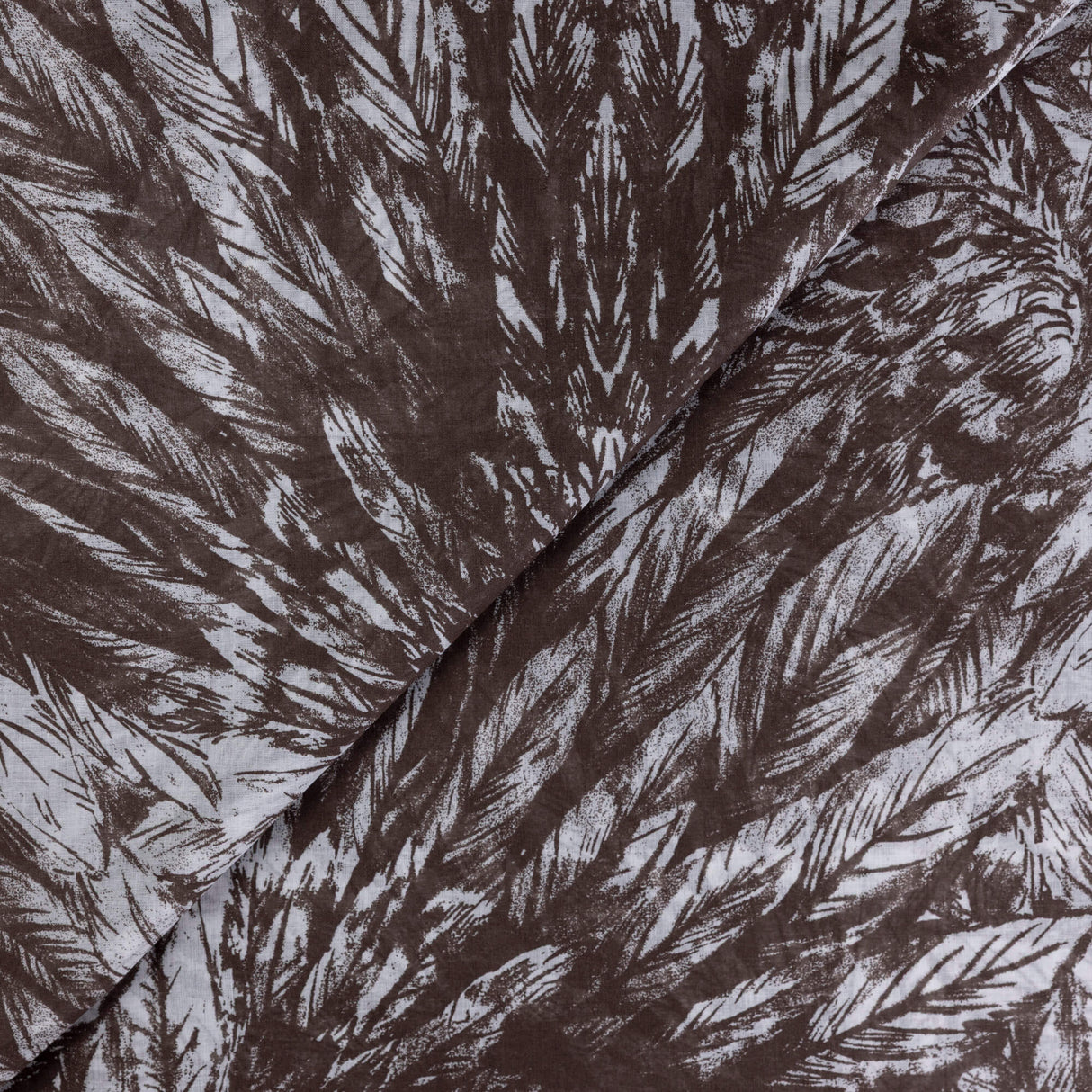 Voile 100% coton – Plumes marron