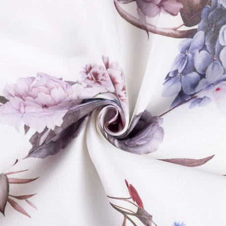 Gabardine coton & élasthanne - Fleurs pastel