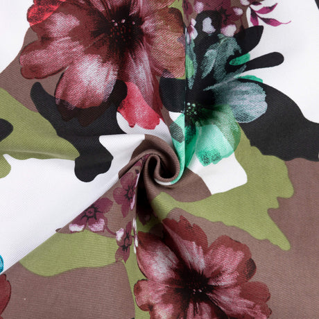 Gabardine coton & élasthanne - Fleurs camouflage