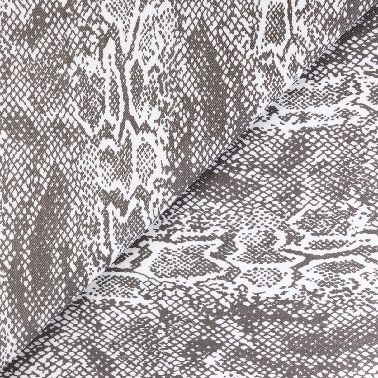 Gabardine coton & élasthanne - Python gris