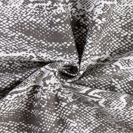 Gabardine coton & élasthanne - Python gris