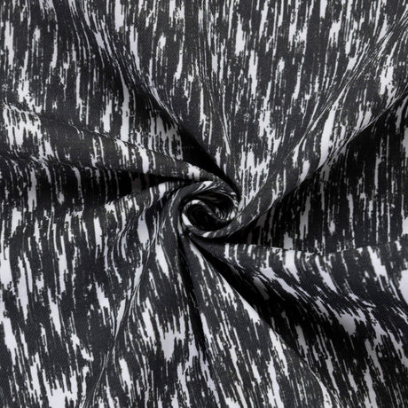 Gabardine coton & élasthanne - Noir & blanc abstrait
