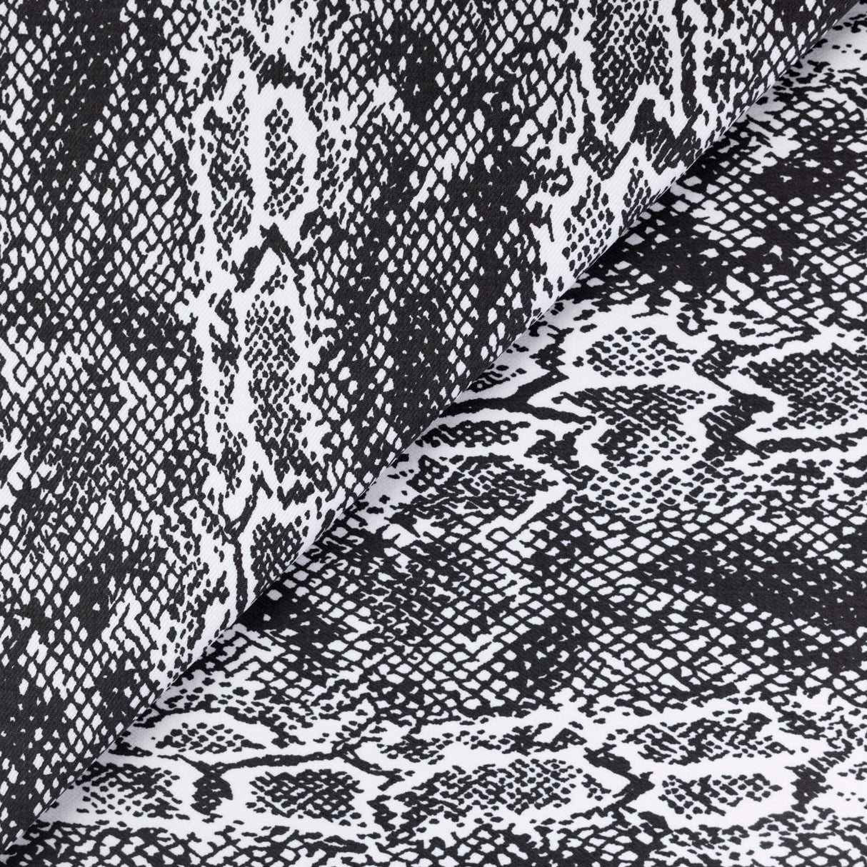 Gabardine coton & élasthanne - Python noir & blanc