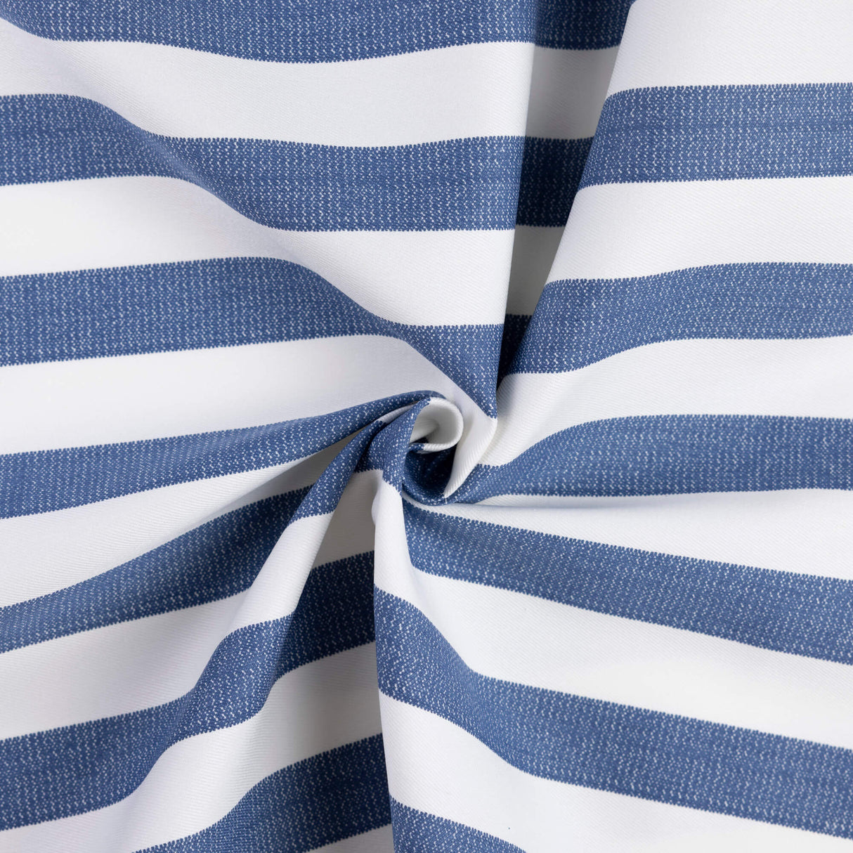 Gabardine coton & élasthanne - Rayures bleu denim