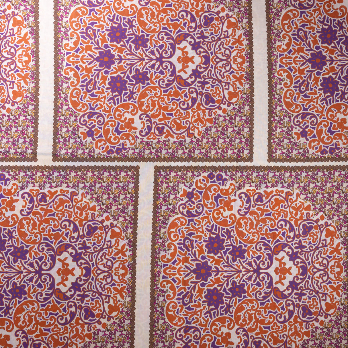 Batiste 100% viscose - Arabesque orange violet