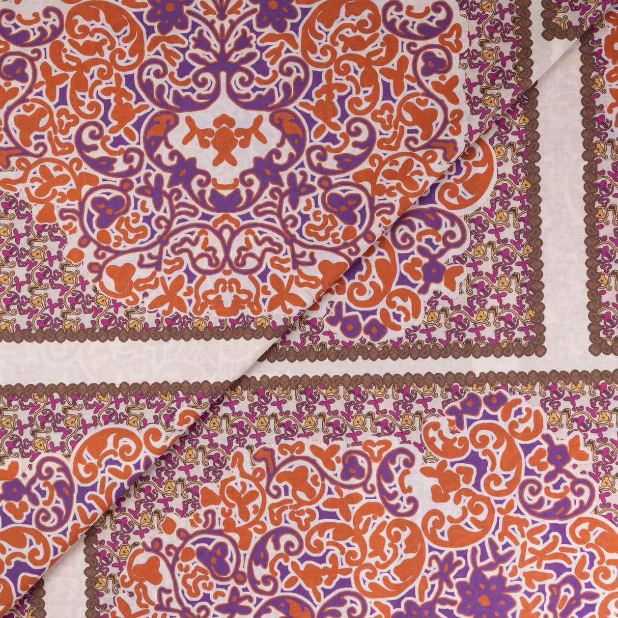 Batiste 100% viscose - Arabesque orange violet