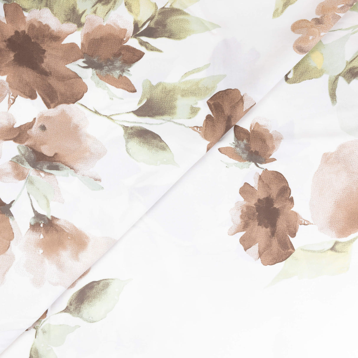 Étoffe 100% viscose - Fleurs beige