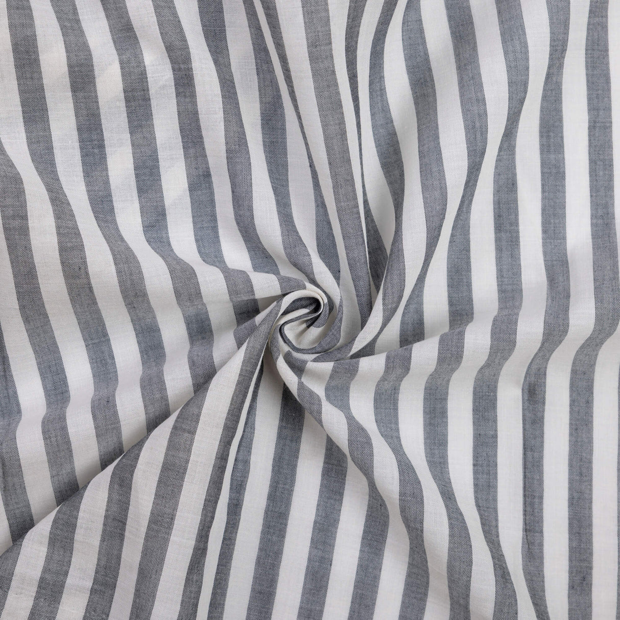 Voile 100% coton - Rayures noir et écru