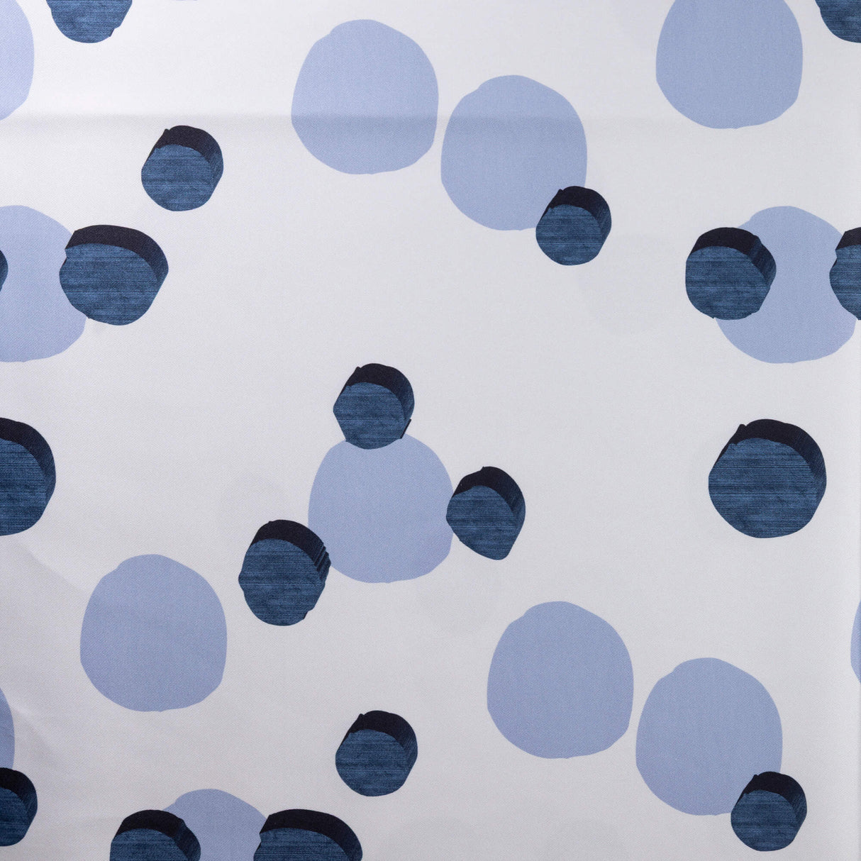 Gabardine 100% coton - Pois bleu fond gris clair
