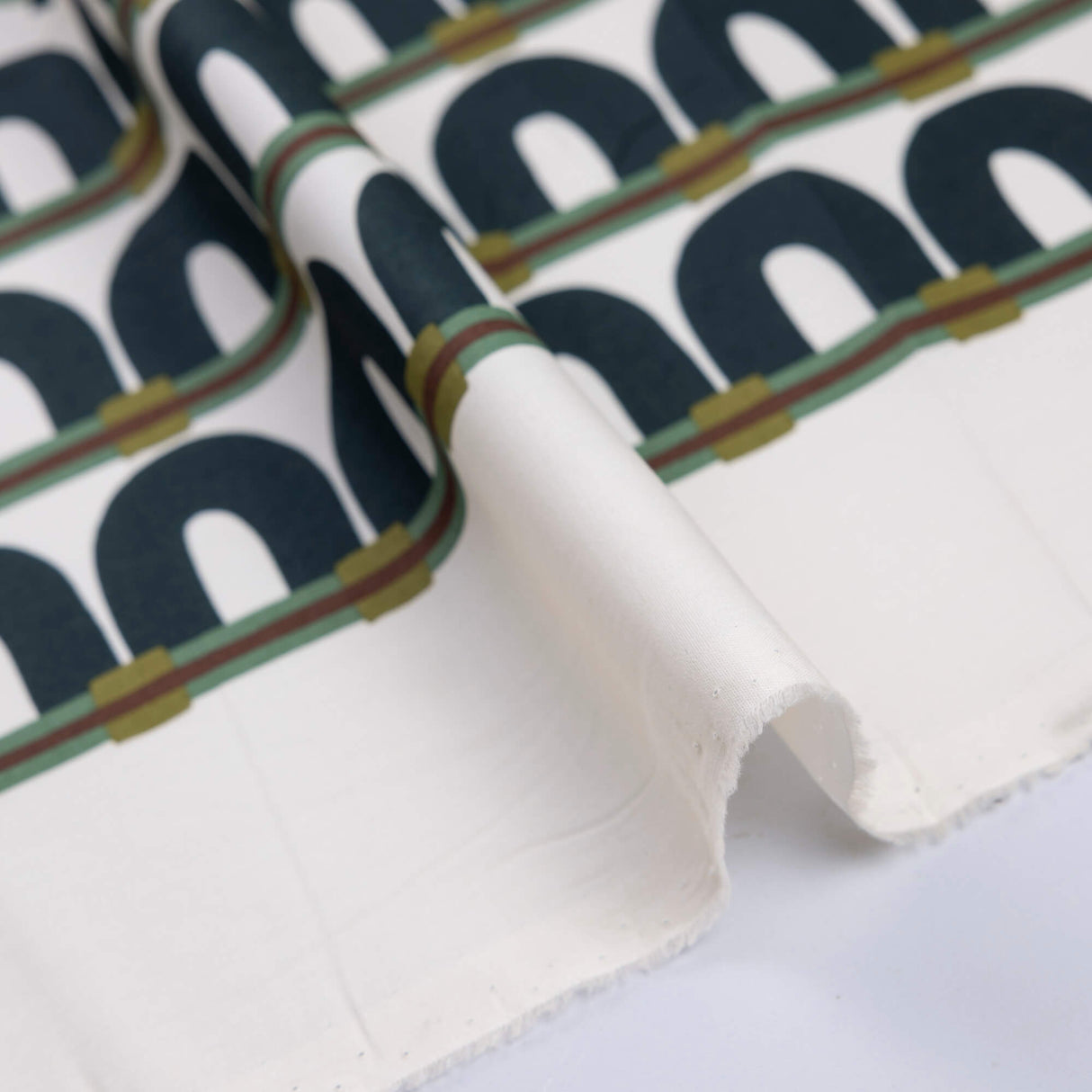 Percale 100% coton - Motif géométrique vert