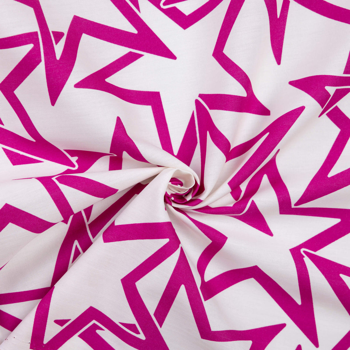 Percale 100% coton – Étoiles fuchsia