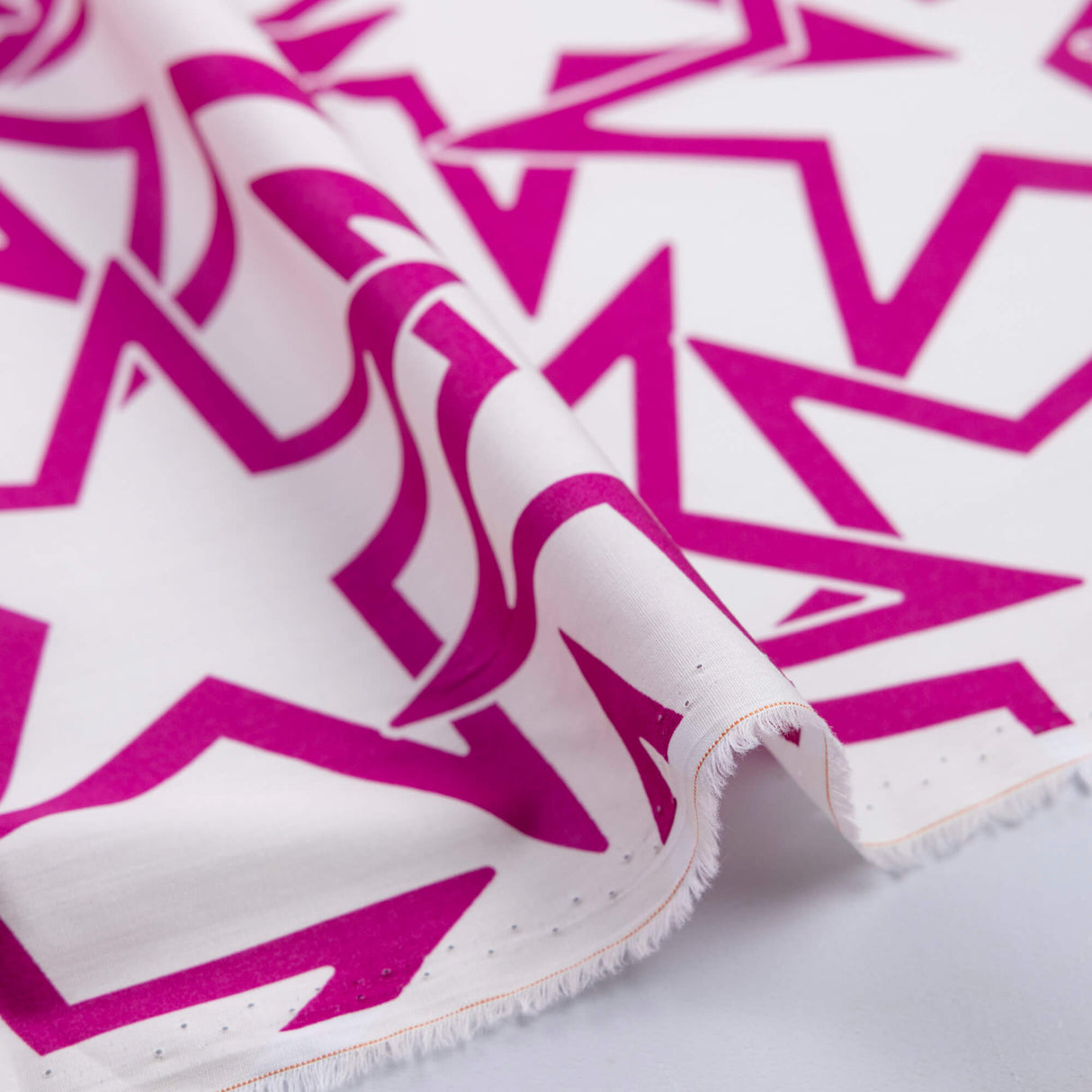 Percale 100% coton – Étoiles fuchsia