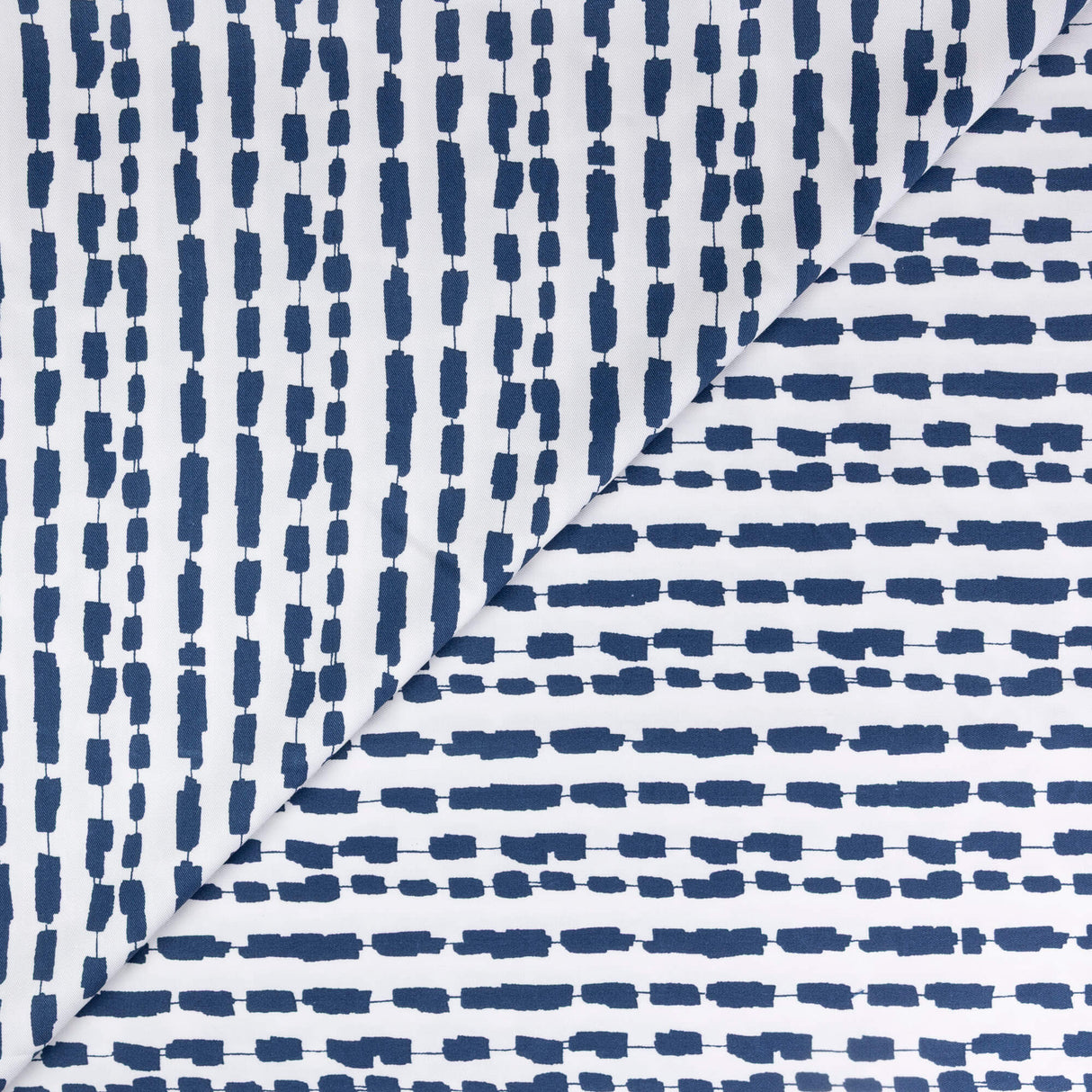 Twill 100% viscose – Rayures abstraites marine