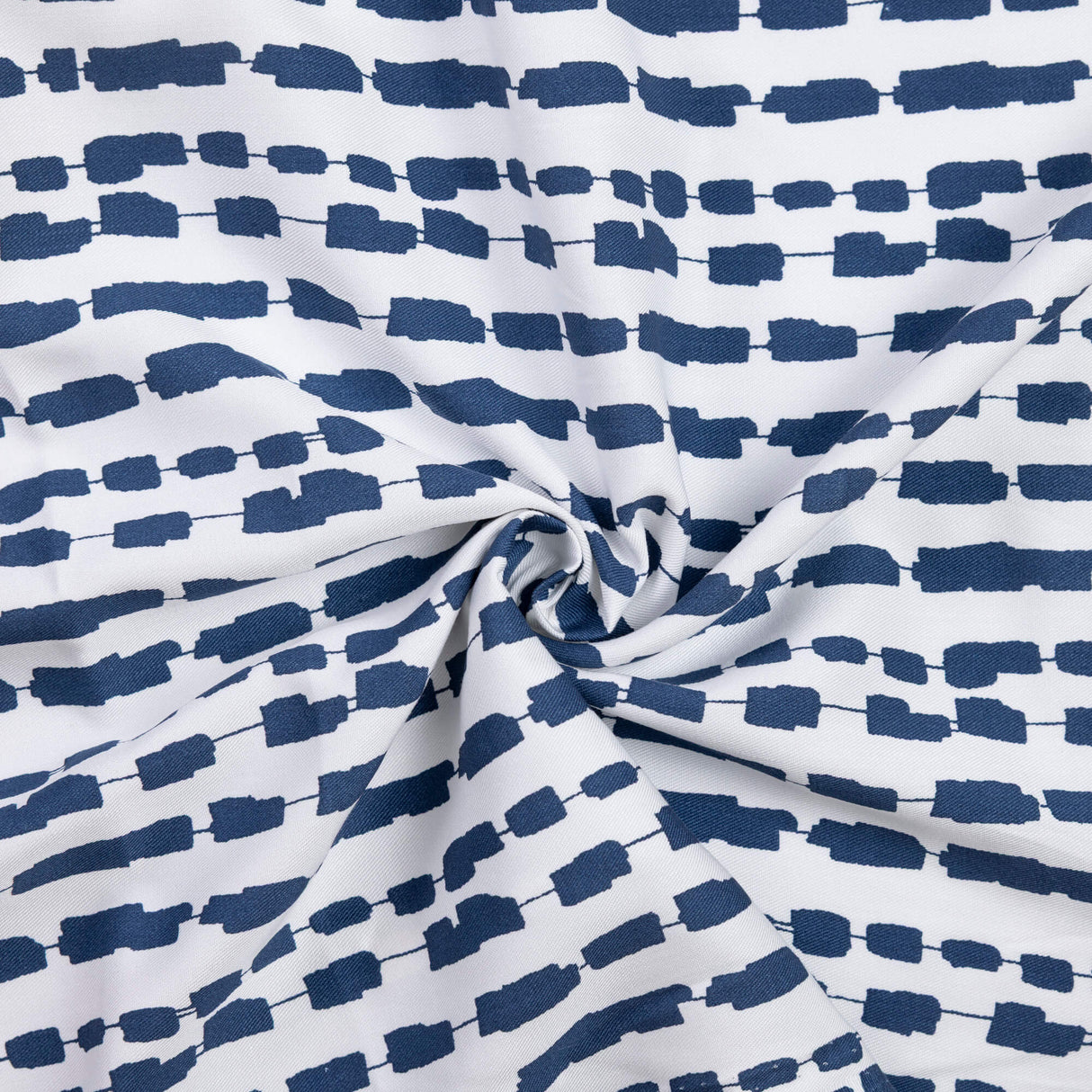 Twill 100% viscose – Rayures abstraites marine