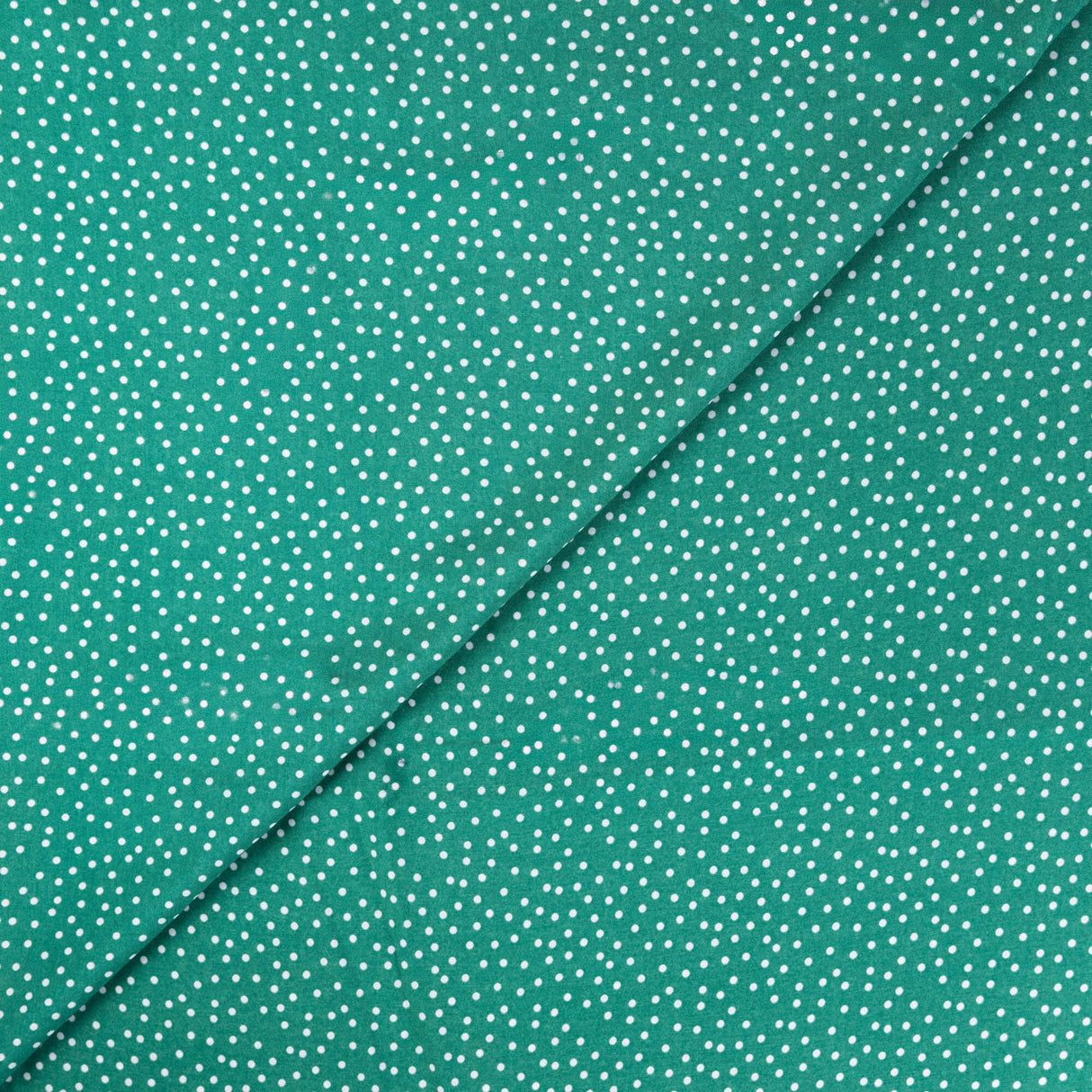 Étoffe 100% viscose – Pois blancs sur fond vert