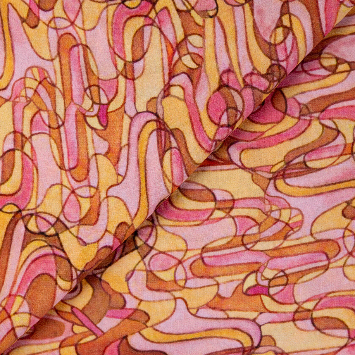 Crêpe 100% viscose - Abstrait rose