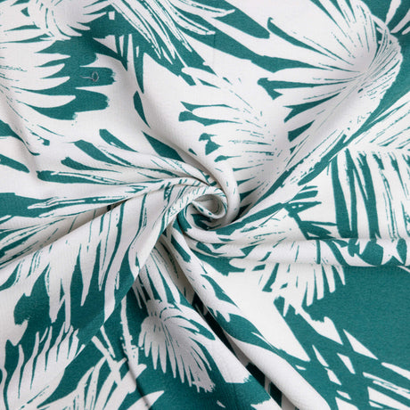 Crêpe 100% viscose - Feuillage vert