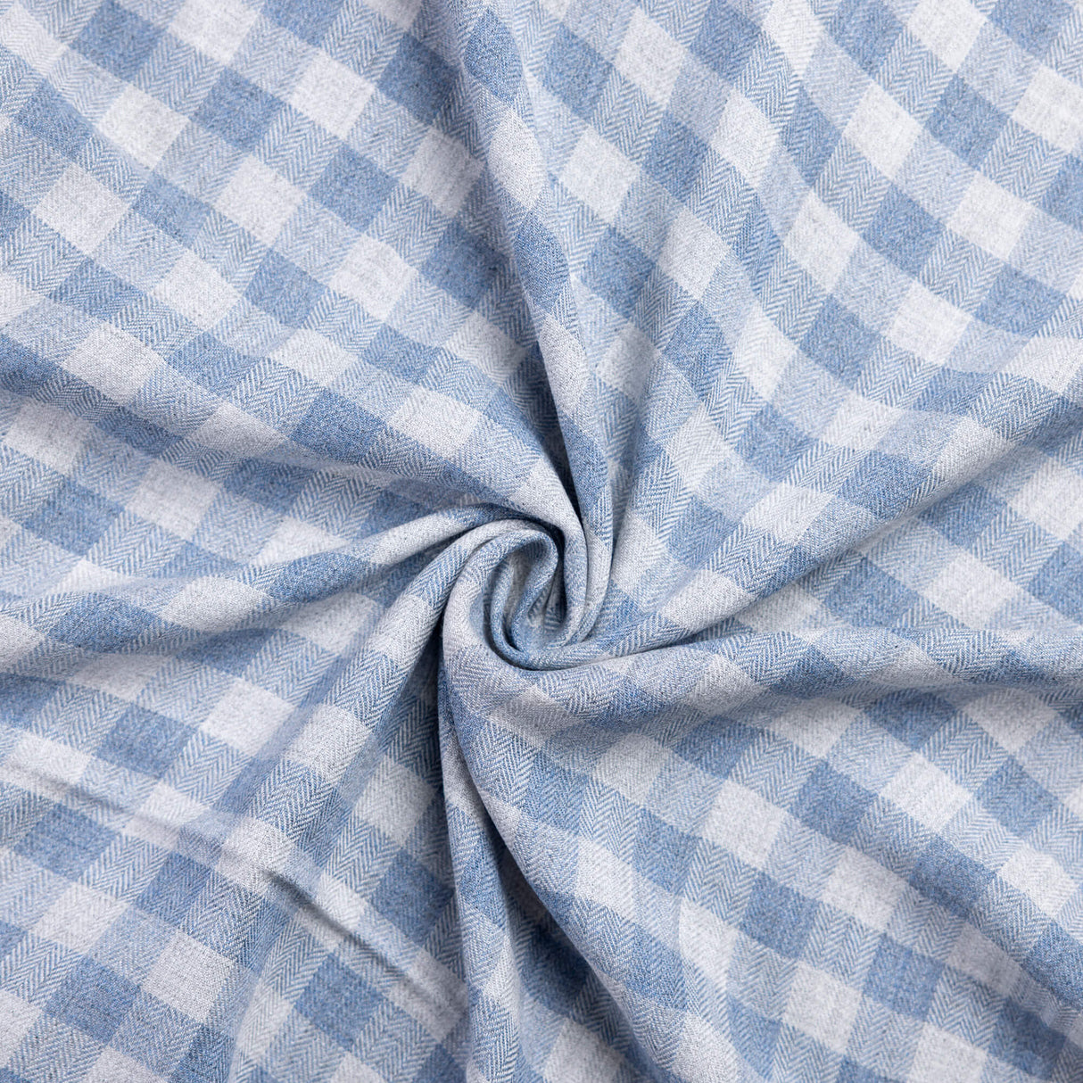 Chevron 100% viscose - Vichy bleu ciel