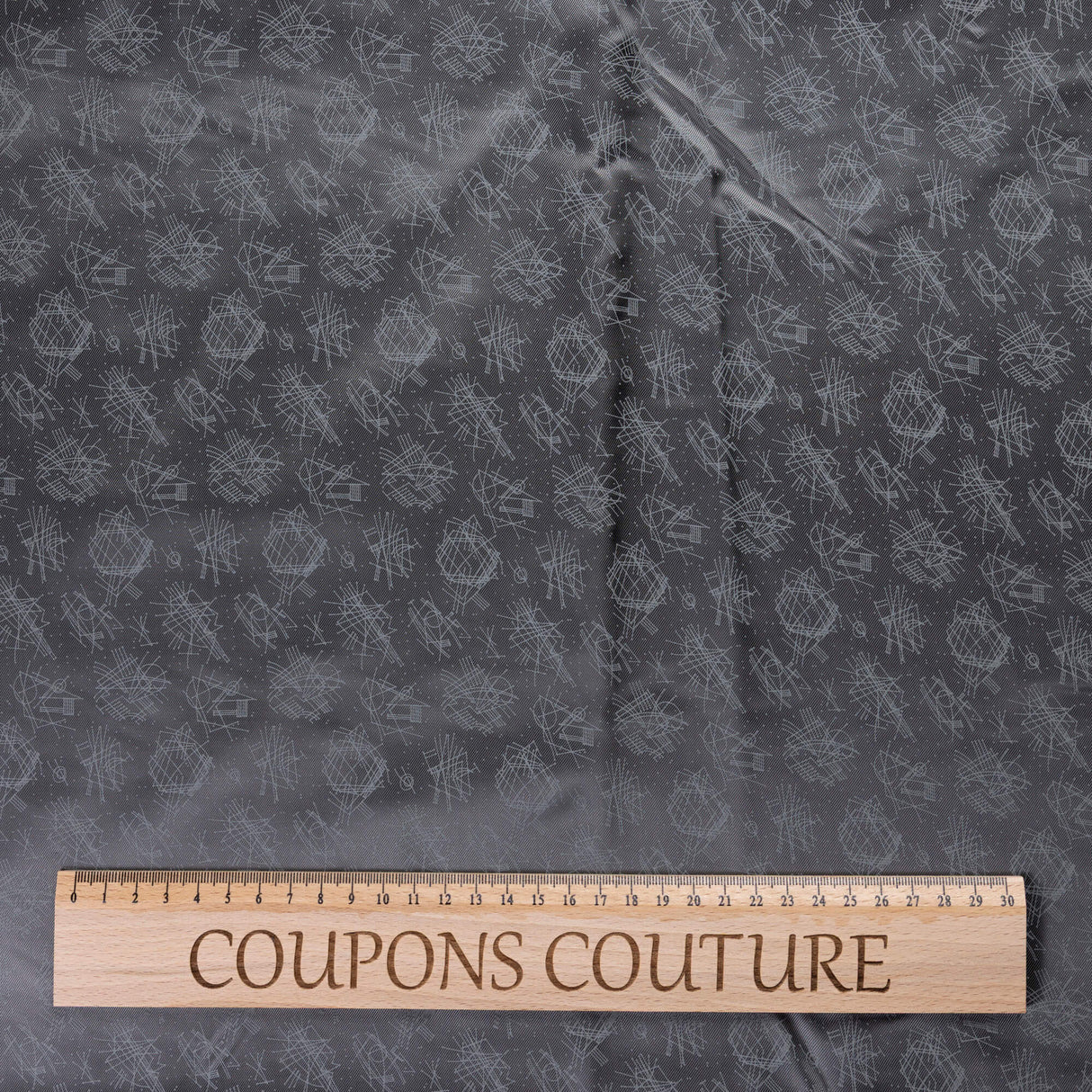 Doublure twill 100% viscose - Motif géométrique gris