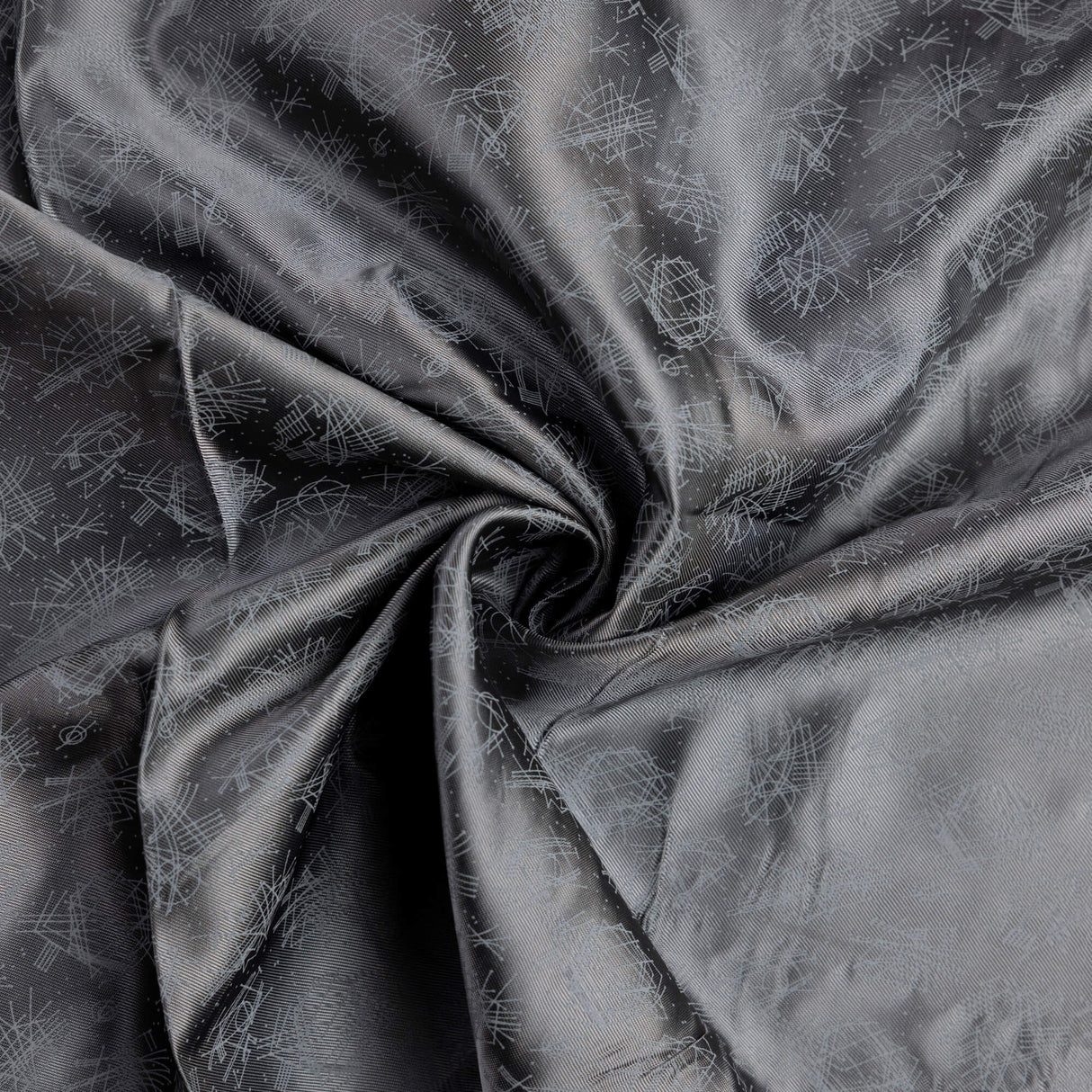 Doublure twill 100% viscose - Motif géométrique gris