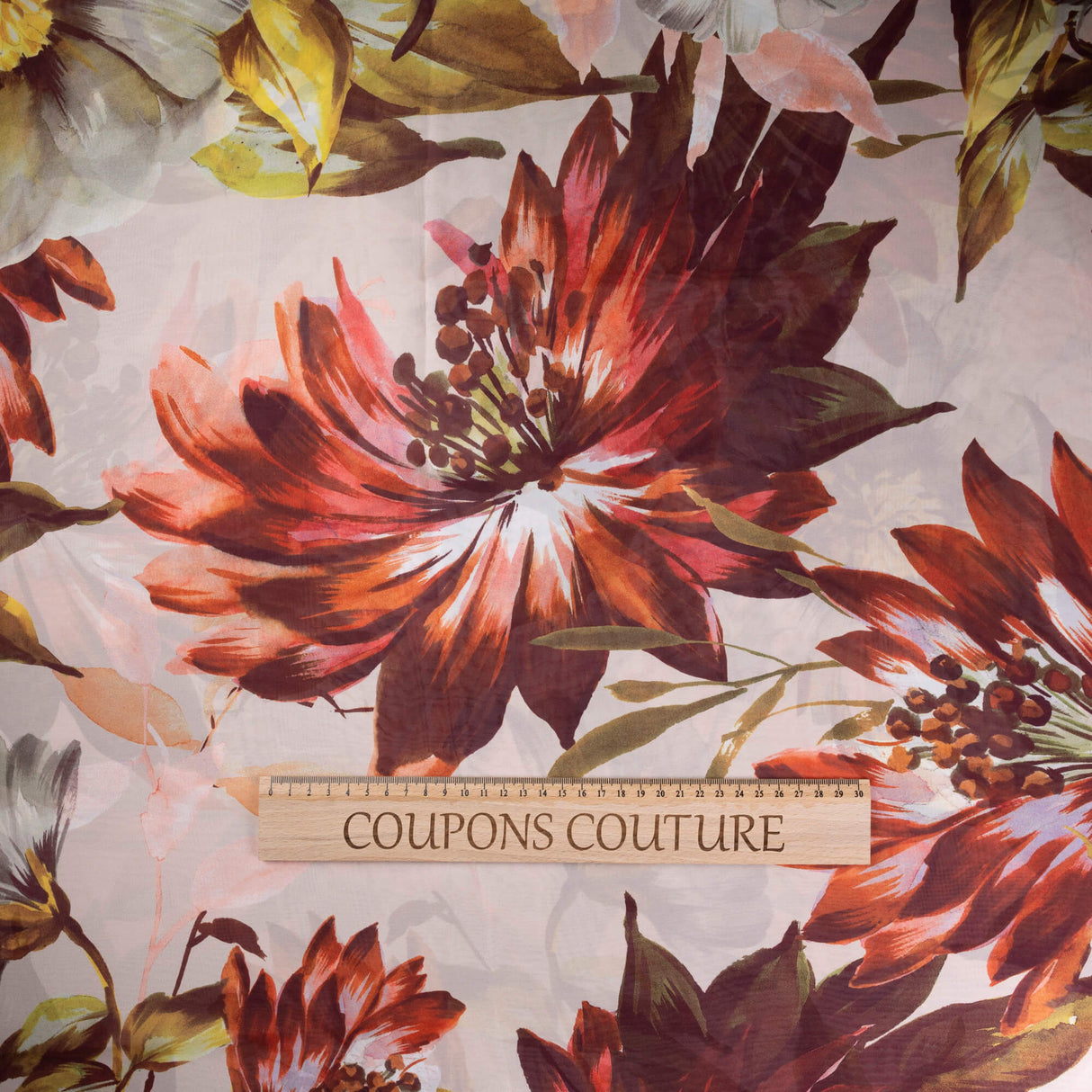 Satin léger - Fleurs d’automne