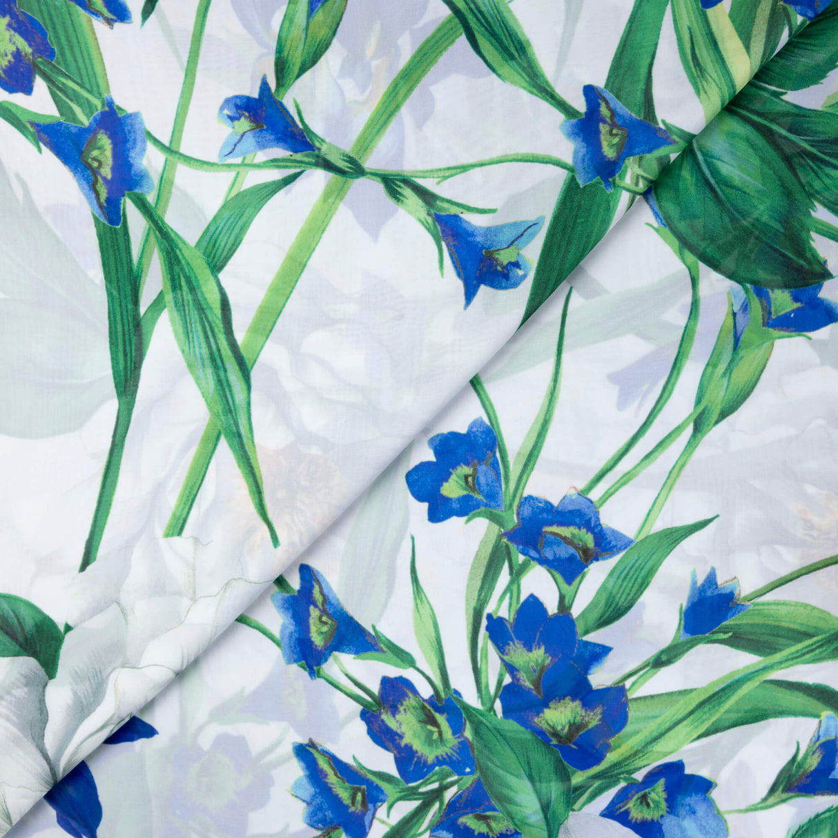 Satin léger - Iris bleu