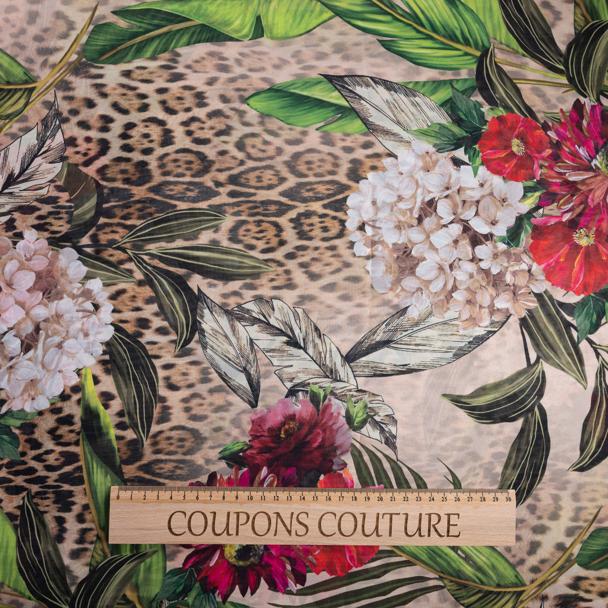 Satin léger - Tropical léopard