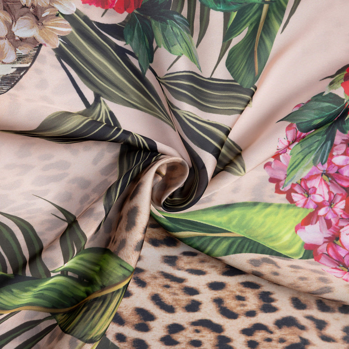 Satin léger - Tropical léopard