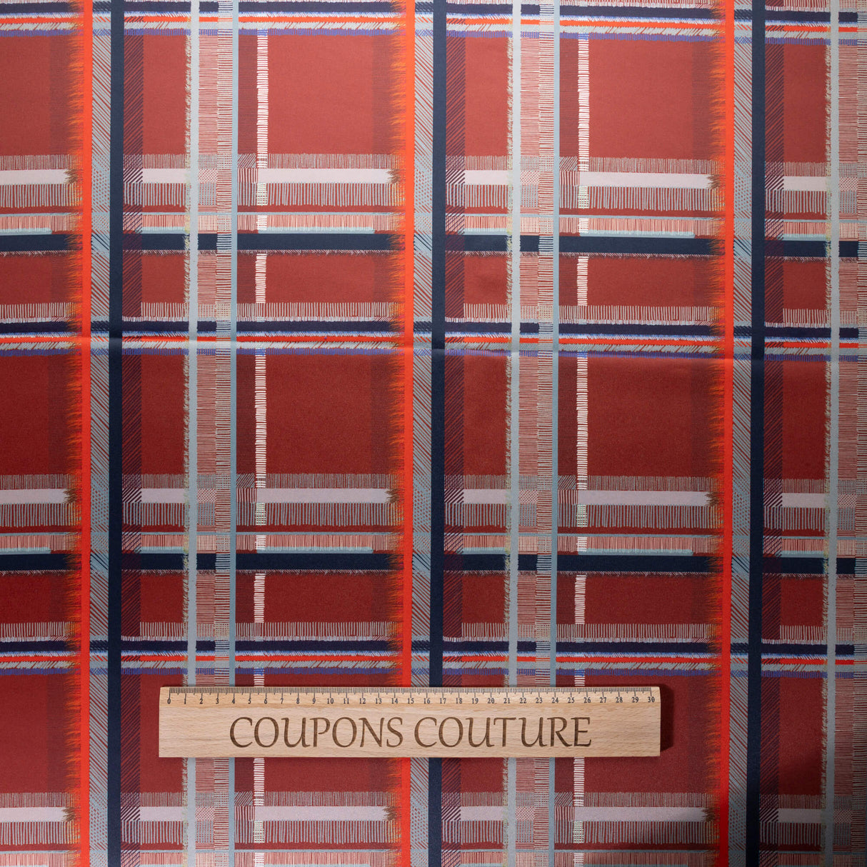 Satin lourd - Carreaux terracotta