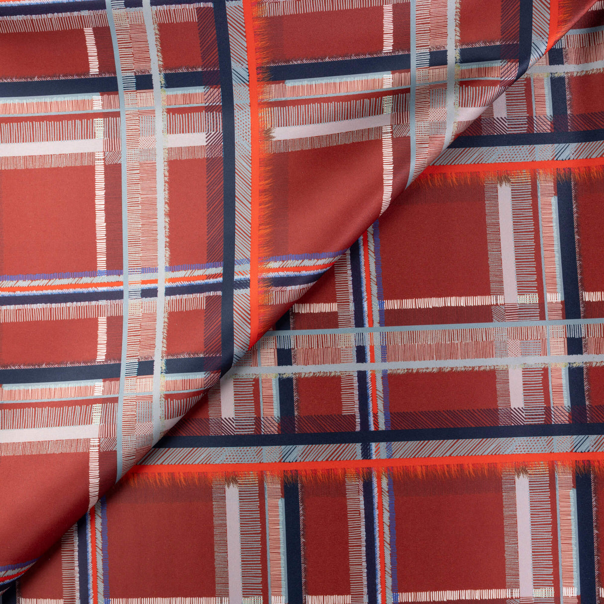 Satin lourd - Carreaux terracotta