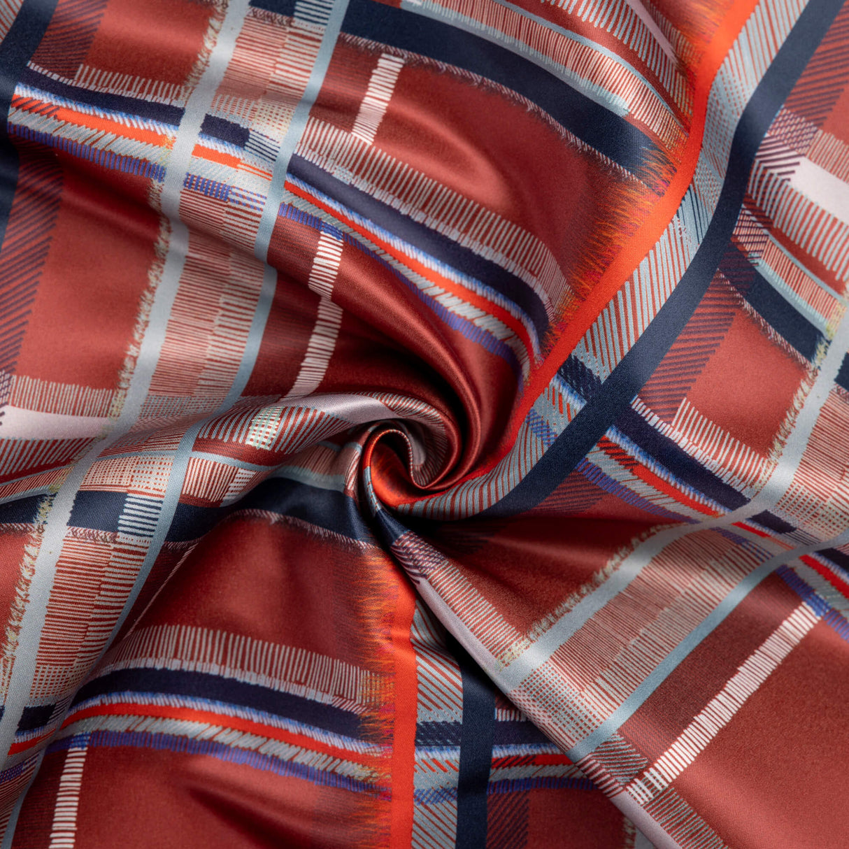 Satin lourd - Carreaux terracotta
