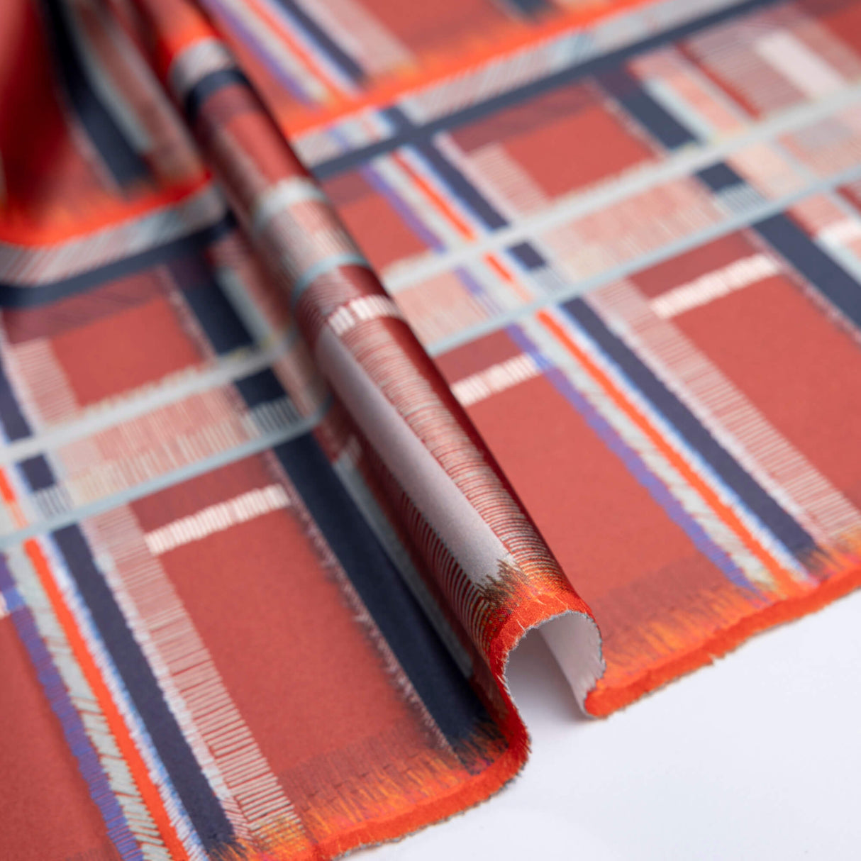 Satin lourd - Carreaux terracotta