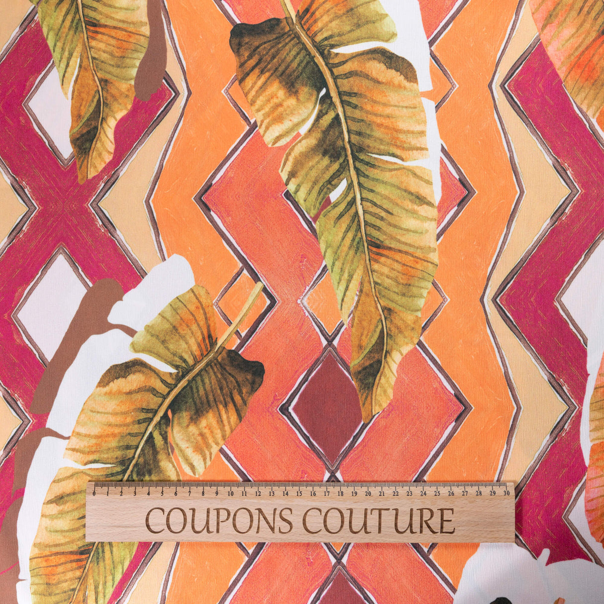Crêpe crinkle - Palmes graphiques