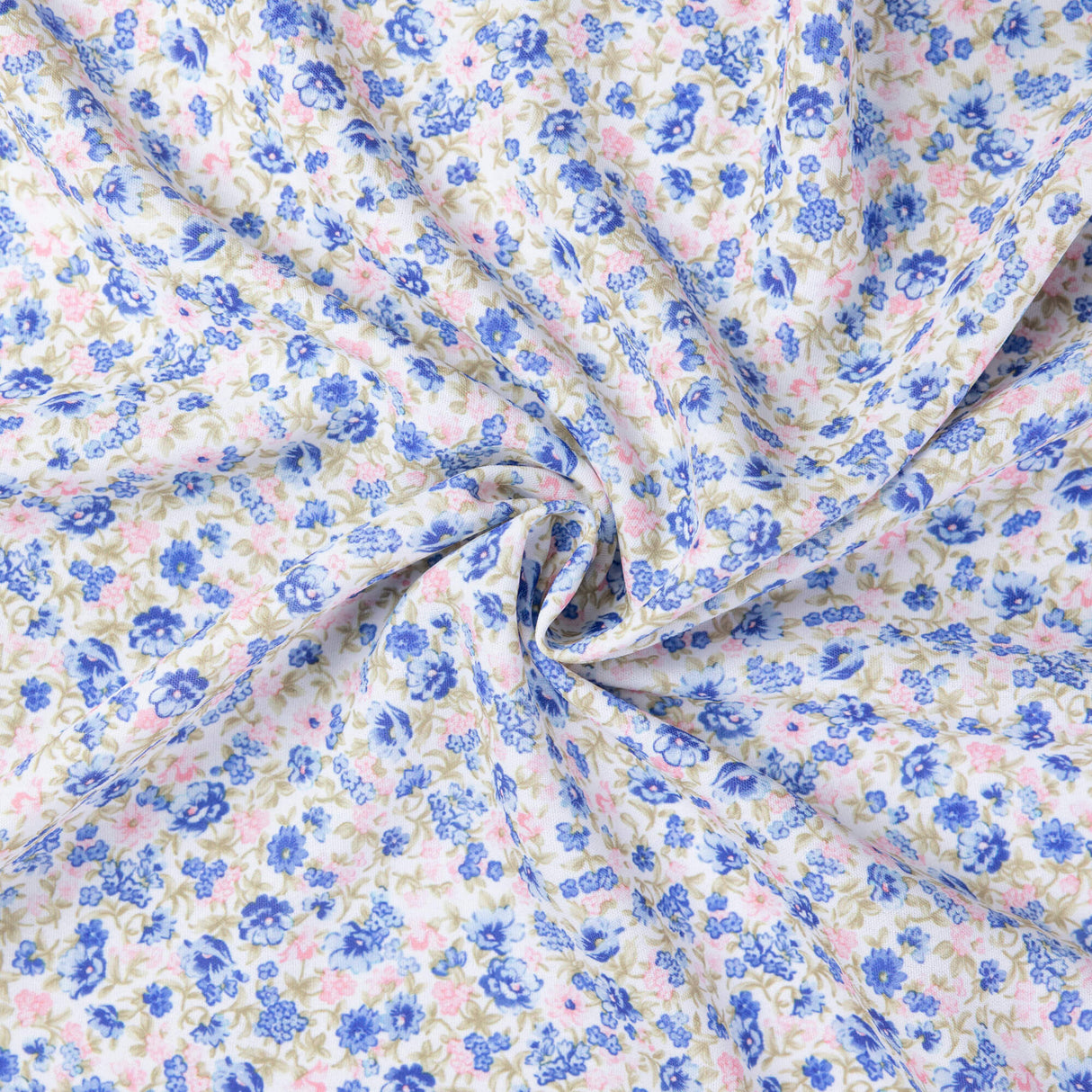Crêpe élasthanne - Petites fleurs bleues