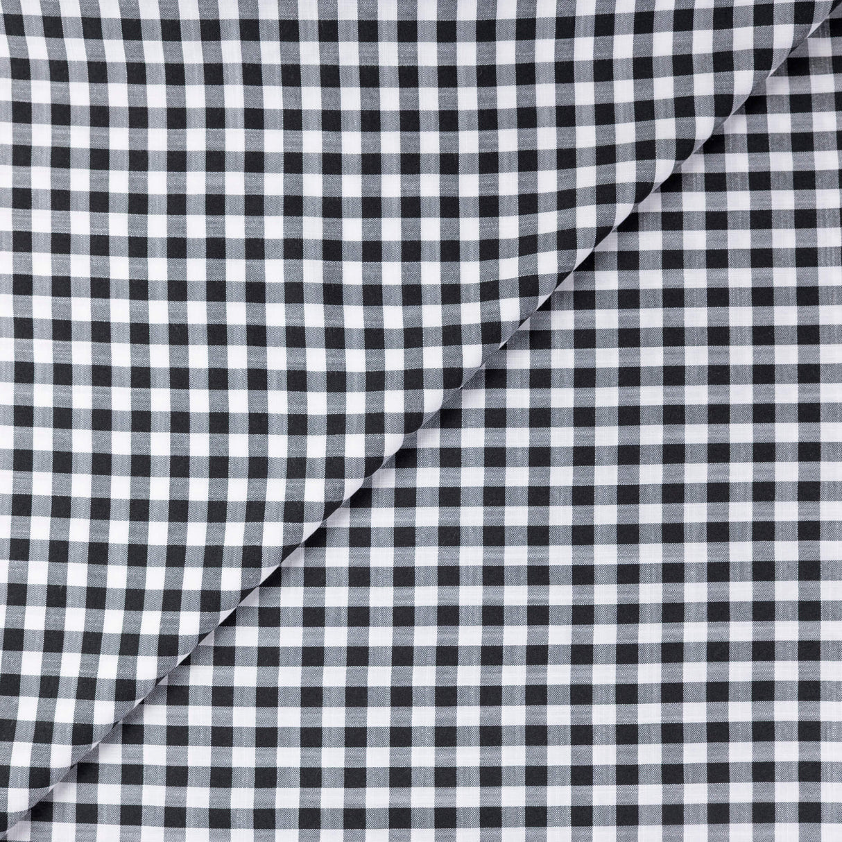 Tissu vichy polyviscose – Noir