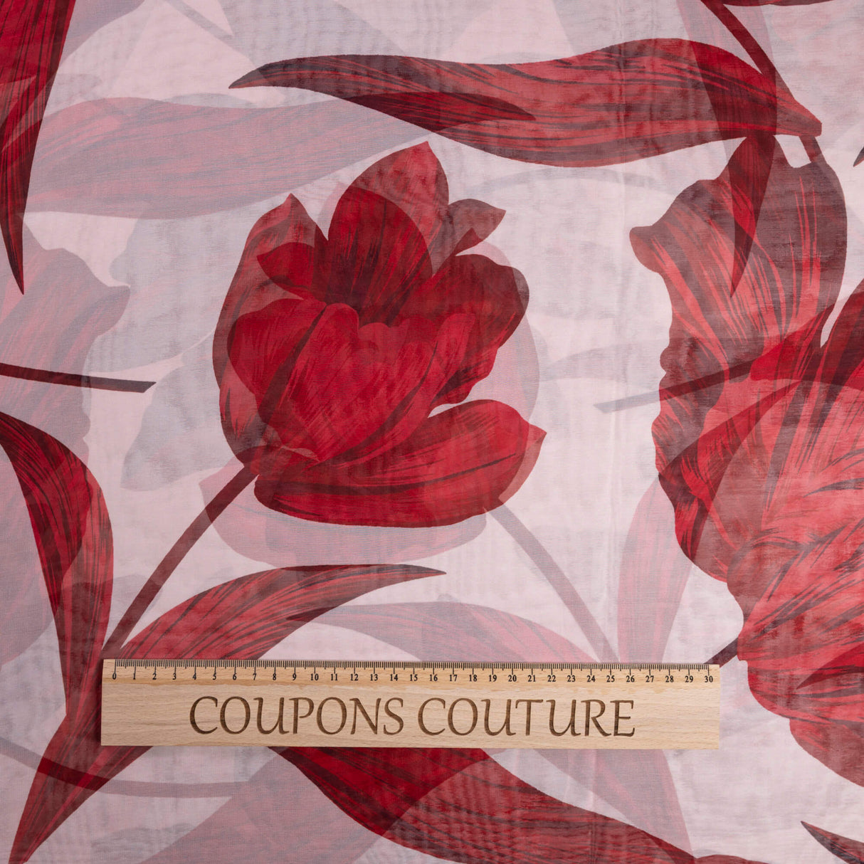 Mousseline – Fleurs rouges