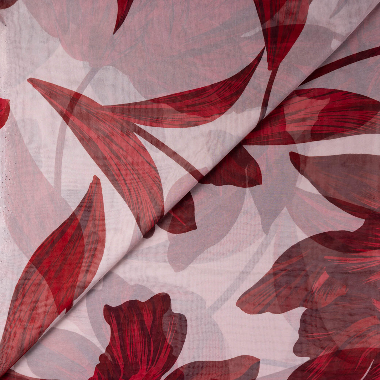 Mousseline – Fleurs rouges