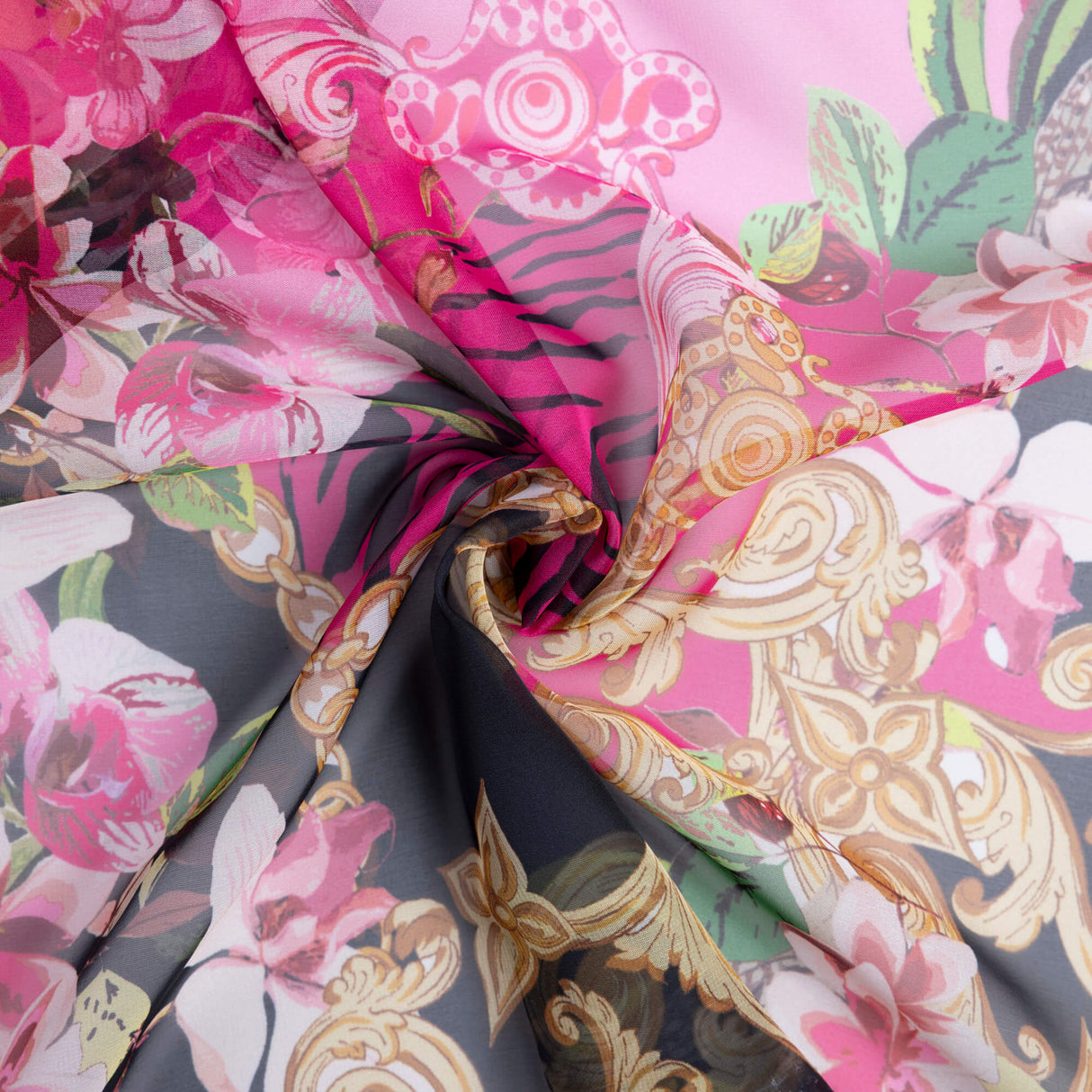 Mousseline – Floral baroque rose