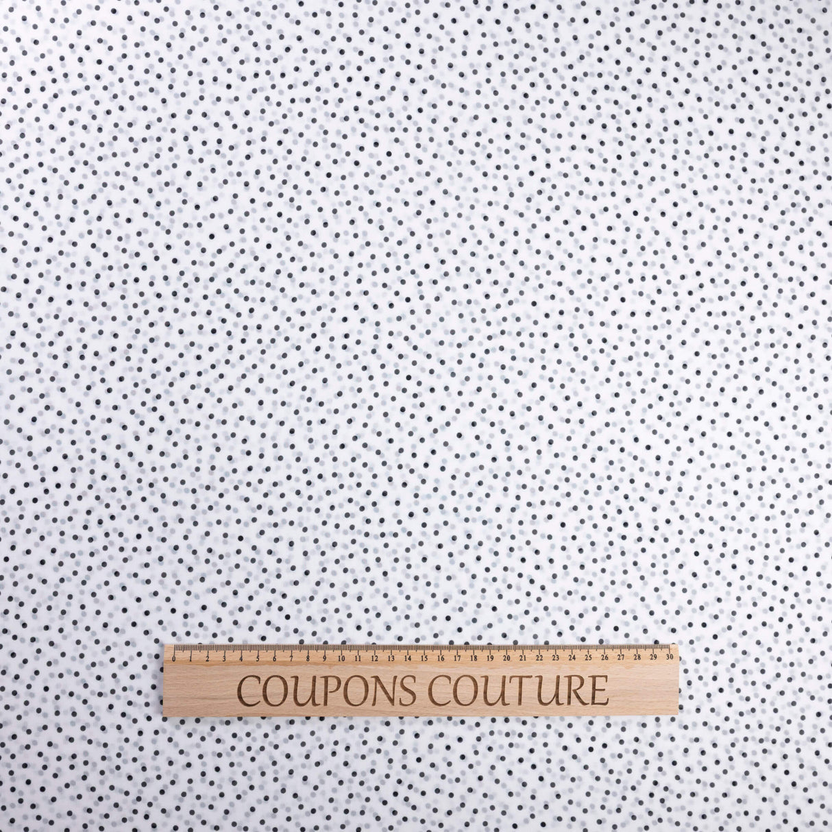 Mousseline – Pois noir sur fond blanc