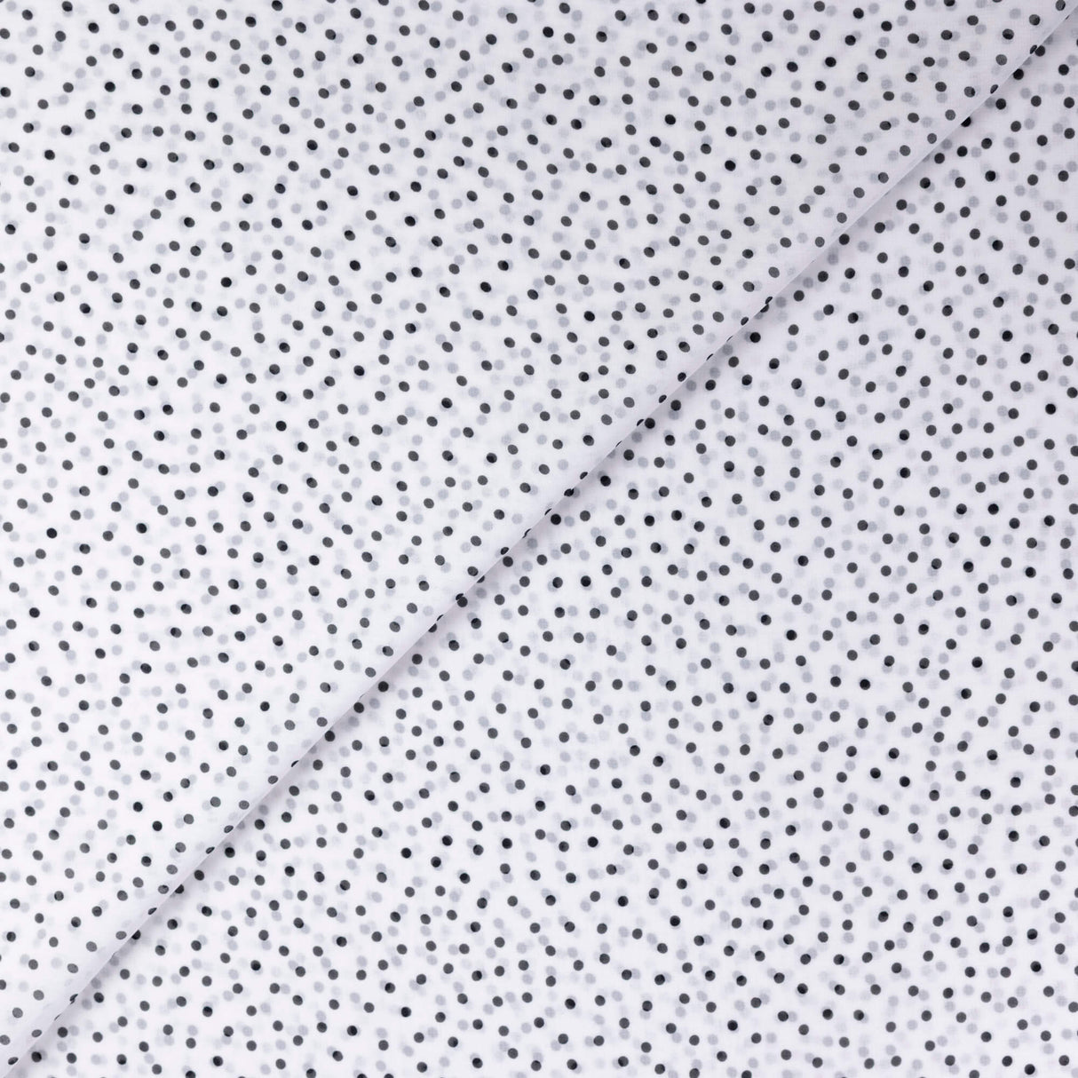 Mousseline – Pois noir sur fond blanc