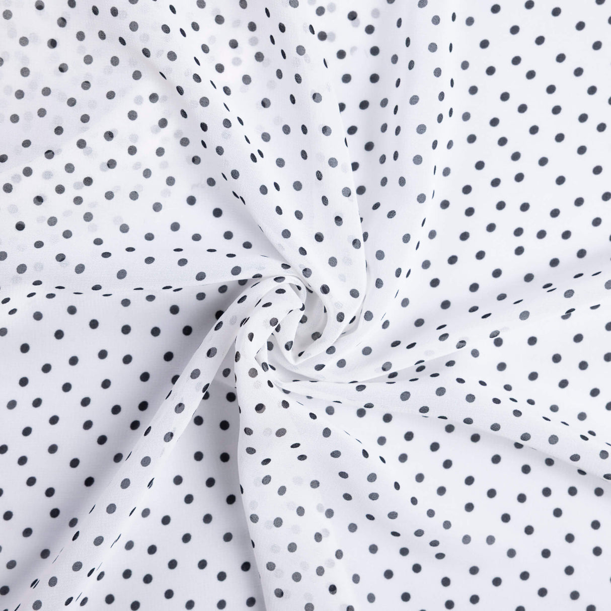 Mousseline – Pois noir sur fond blanc