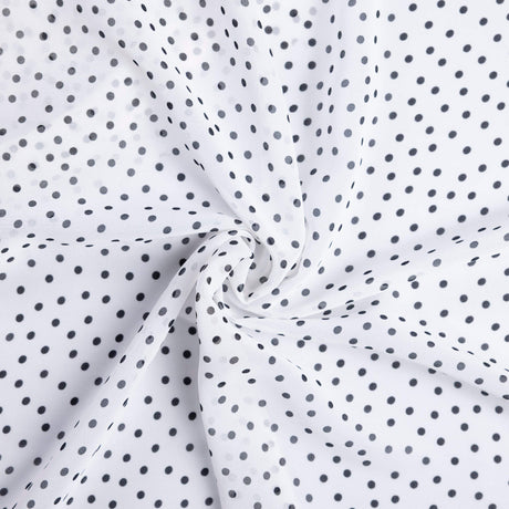 Mousseline – Pois noir sur fond blanc